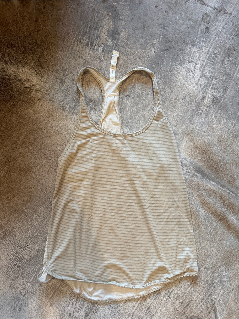 lululemon athletica Cream Striped Racerback Tank